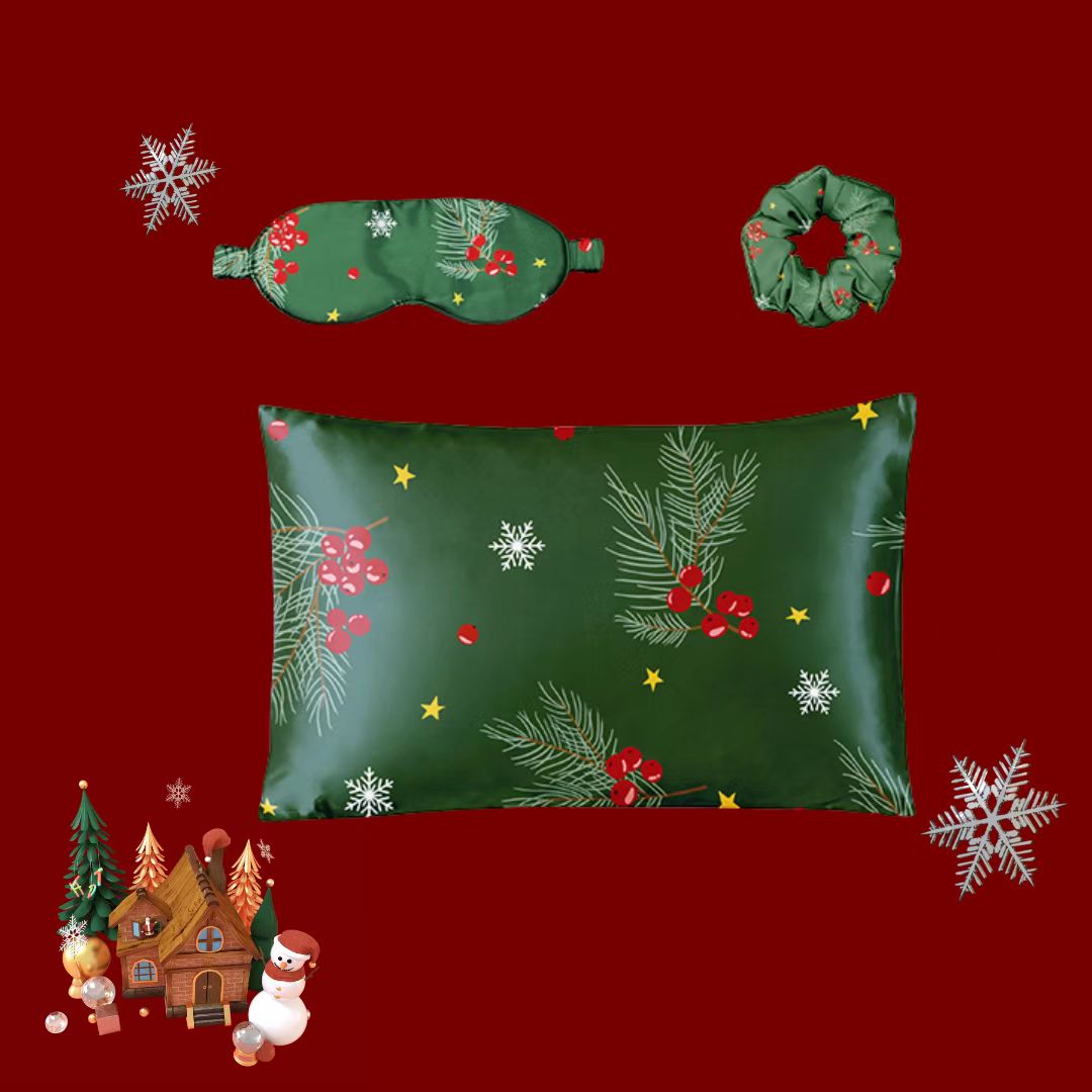 19 Momme Christmas Print 100% Silk Scrunchies in stock