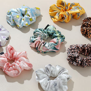 Printed Pattern Mulberry Silk Large Scrunchies for Girls Whlesales Bulk Price