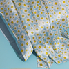 19/22/25mm Envelope Closure/ Hidden Zipper Mulberry Silk Pillowcase Wholesale with Printed Pattern-Blue Daisy