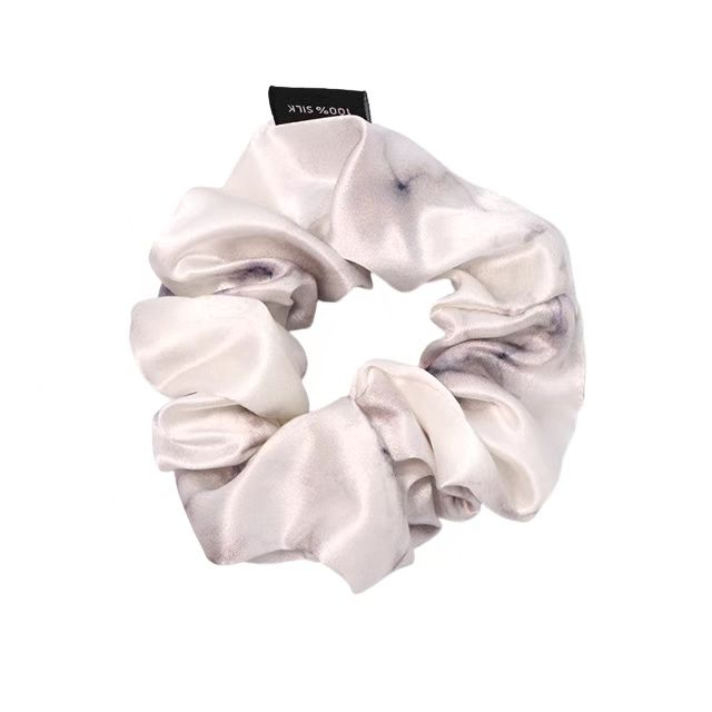 Marble Print 19Momme Silk Scrunchies