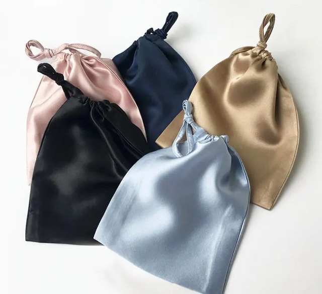 Silk drawstring pouch wholesale