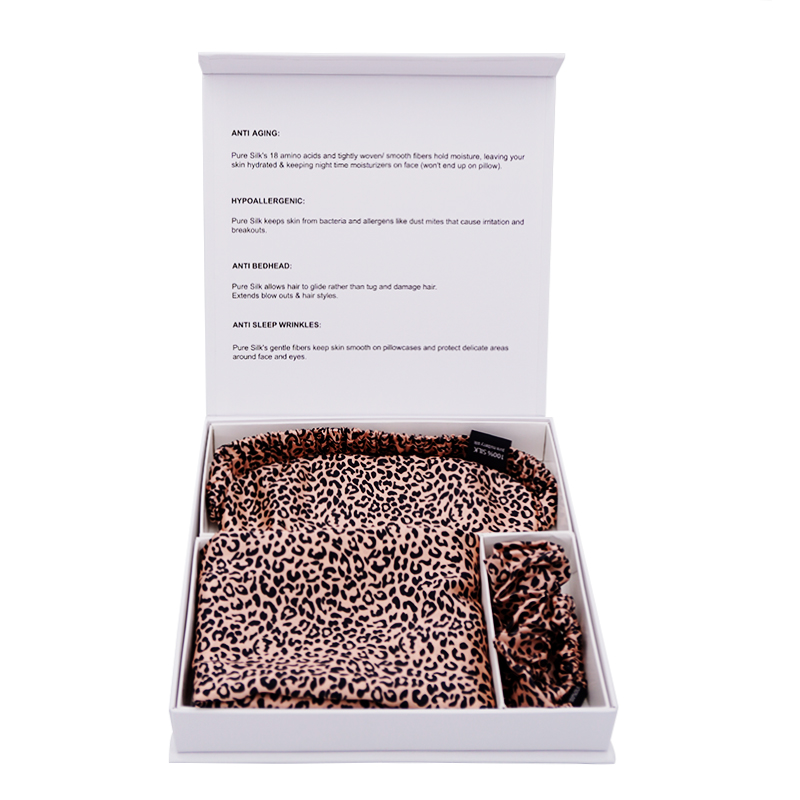 Custom 19/22/25mm 6A Gift Set Printed Silk Pillowcase Silk Eye Mask Scrunchies for Hair And Skin Beauty