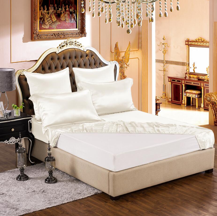 Factory Price Mulberry Silk Flat Sheet with Pillowcase 3pcs(1*fitted sheet+2*pillowcases)