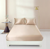 Silk Fitted Sheet for Hair & Skin: Mulberry Silk Fitted Bed Sheet, Smooth Anti-Frizz Deep Pocket Silk Bedding for Hair & Face Bulk - Taihu Snow Silk