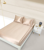 Silk Fitted Sheet for Hair & Skin: Mulberry Silk Fitted Bed Sheet, Smooth Anti-Frizz Deep Pocket Silk Bedding for Hair & Face Bulk - Taihu Snow Silk