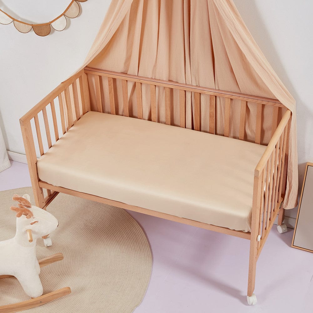 Silk Crib Sheets for Hair & Skin: Organic Mulberry Silk Fitted Crib Sheet, Soft Hypoallergenic Baby Bed Sheet Bulk - Taihu Snow Silk